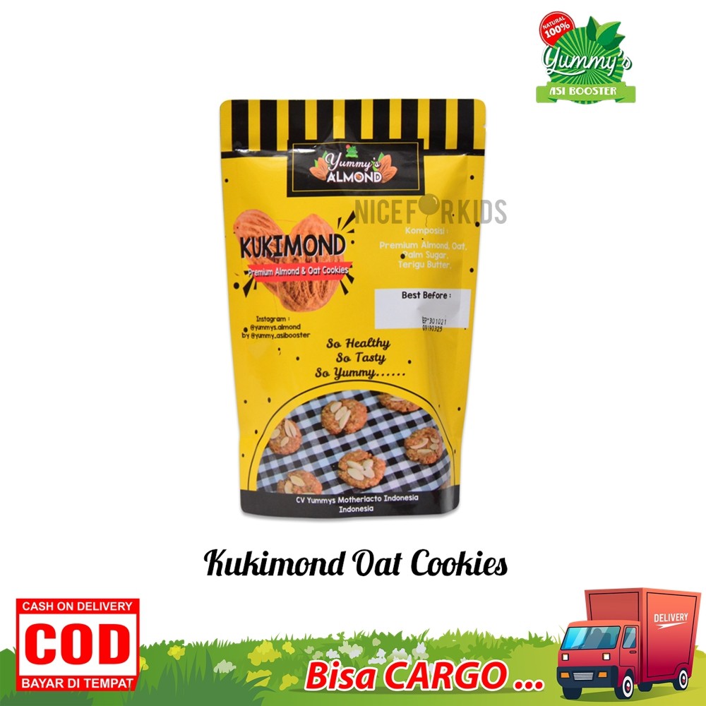 Kukimond Premium Almond &amp; Oat Cookies Camilan Pelancar ASI