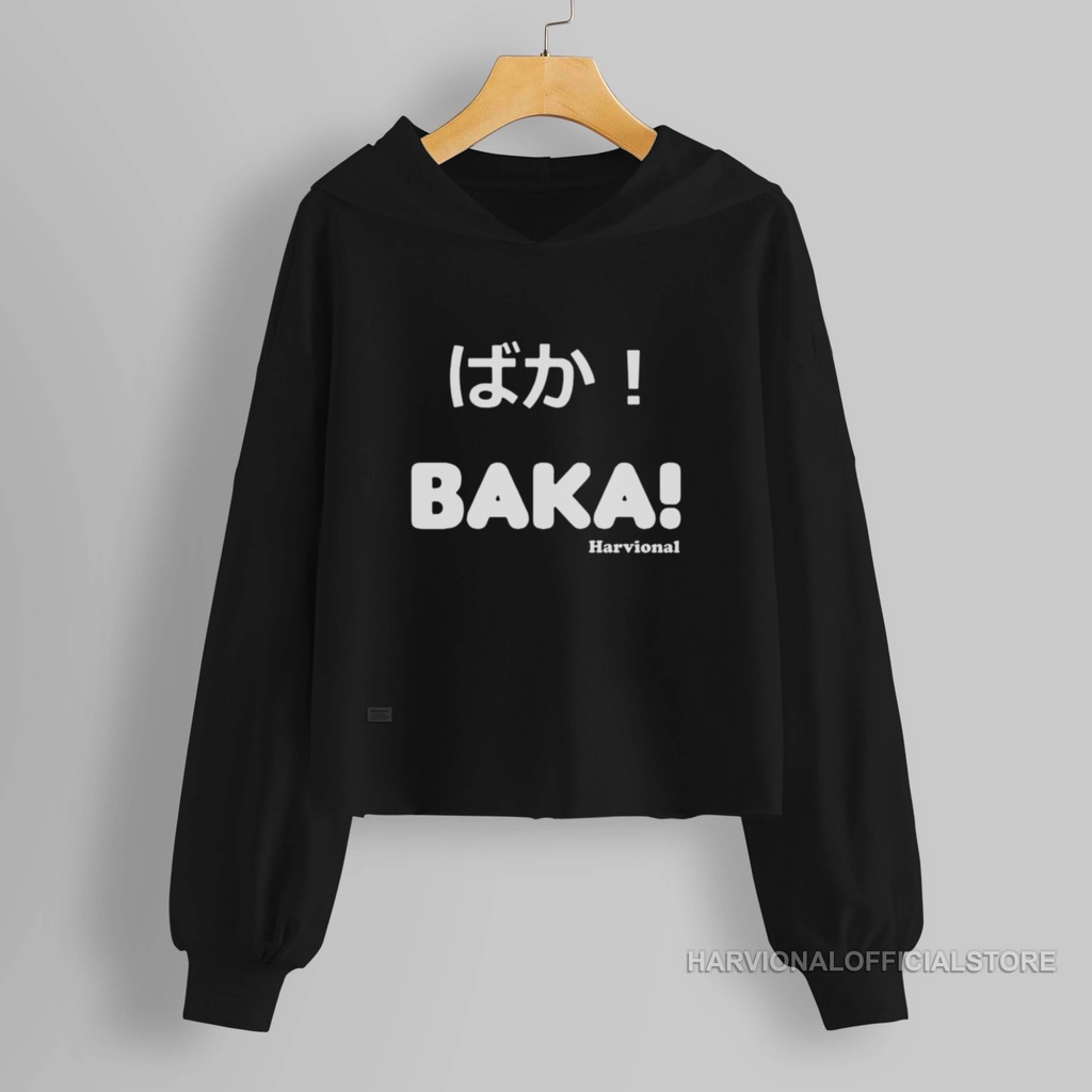 SWEATER CROP HOODIE BAKA BAHAN FRENCHTERRY TERLARIS