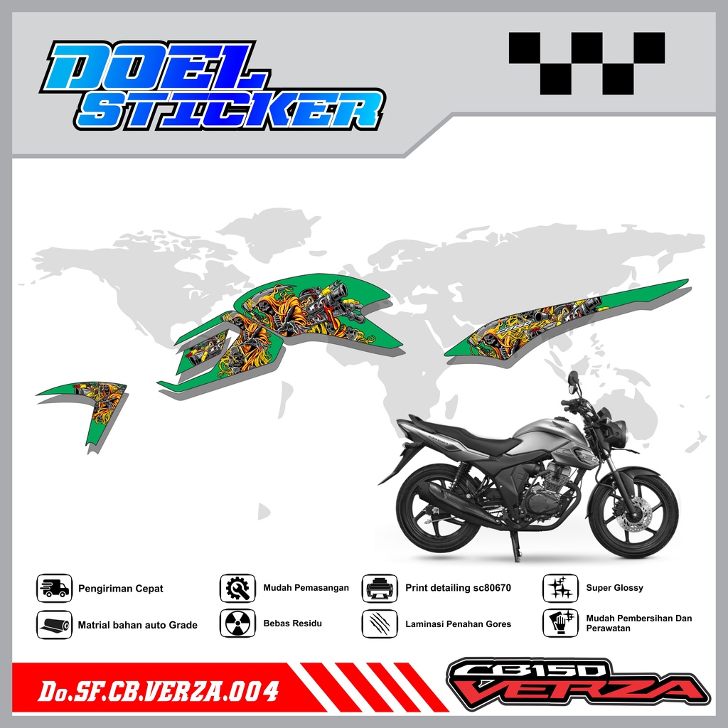 STICKER STRIPING CB VERZA 150 - STICKER STRIPING LIST VARIASI HOLOGRAM , CROME CB VERZA 150 DOEL 004