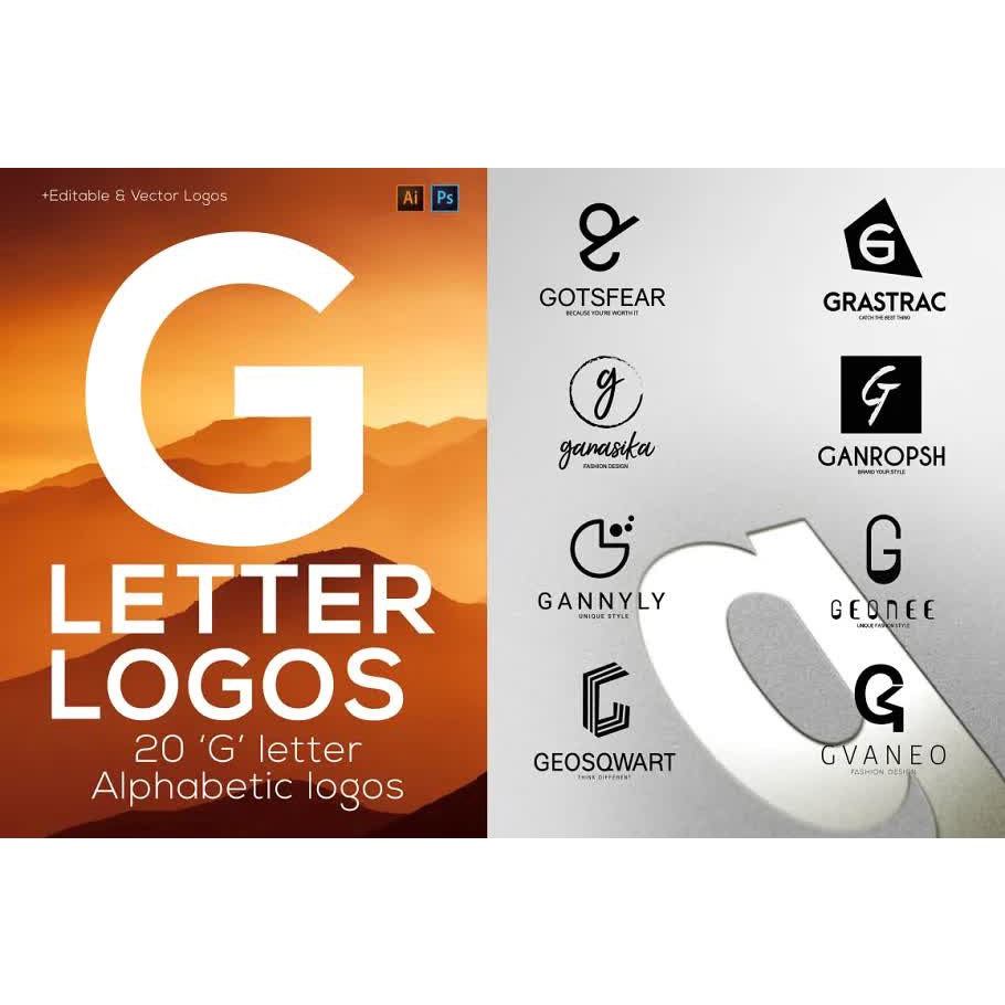 520 A To Z Logos Bundle - Photoshop &amp; Illustrator