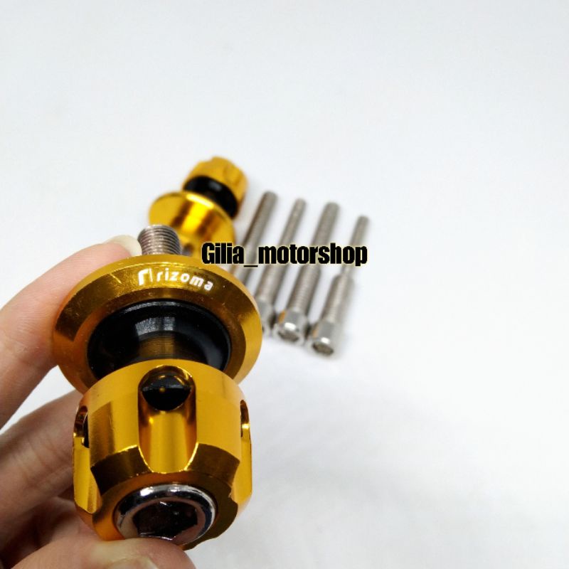 Jalu Pedok Rizoma CNC Gold Universal Jalu Peddok Jalu Paddock Rizoma plus baut drat 12 /14 Universal