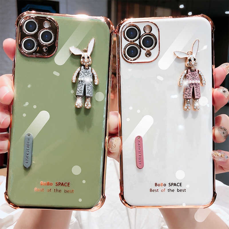 Rabbit Shape Silicone Phone Case For IPhone 12 12pro 12 Pro Max 7plus 6splus 8plus SE 7 8 Plus 11 Xs 11 Promax Rabbit All-in-One Drop Protection Package