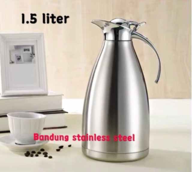 termos air teh kopi stainless steel 1.5 liter 2 liter vacuum panas dingin elegan