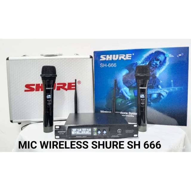 Mic Microphone Wireless Shure SH-666 SH666 SH 666 Handheld Hardcase TERBAIK