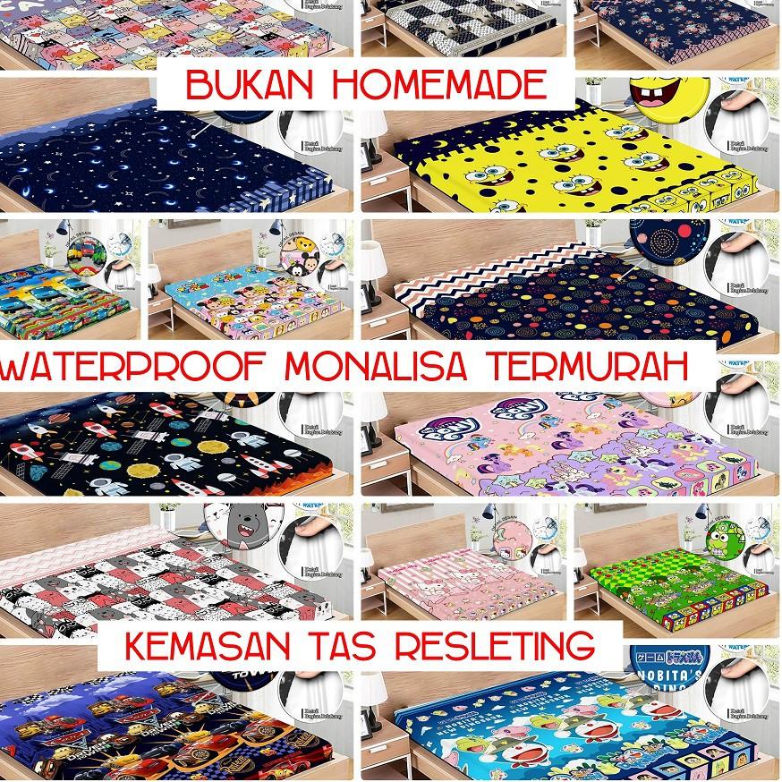 Langsung Beliii.. SALE SPREI WATERPROOF KARAKTER TAYO, PONY, KITTY, DORAEMON 180X200, 160X200