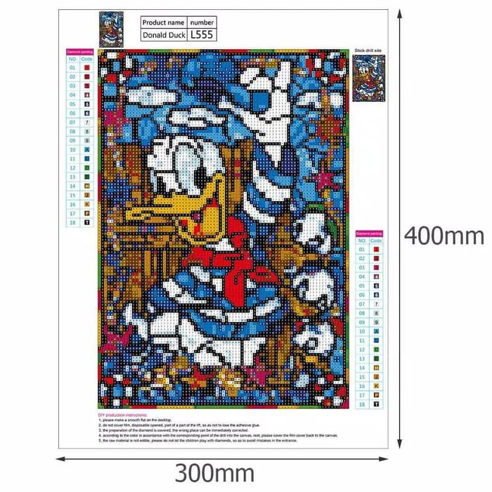 Jual DIY DIAMOND PAINTING LUKISAN KRISTIK BERLIAN FULL DONALD Berkualitas