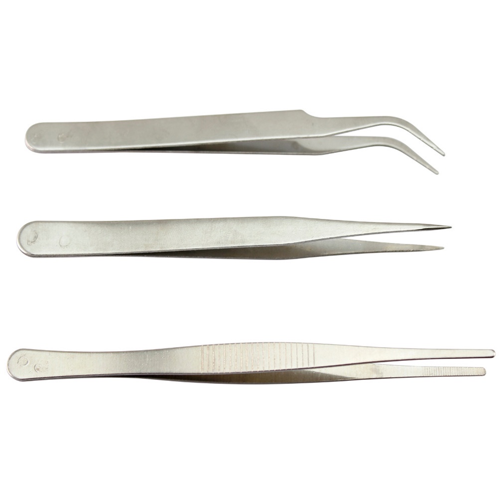 {LUCKID}New 3 pcs Repair Precision Assembly Set Tool Stainless Steel Electronic Tweezers