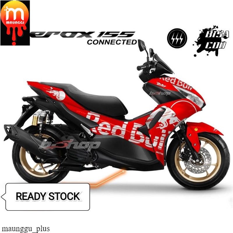 Decal stiker aerox conected 155 Decal aerox full body Sticker motor aerox 15t merah sudah full body