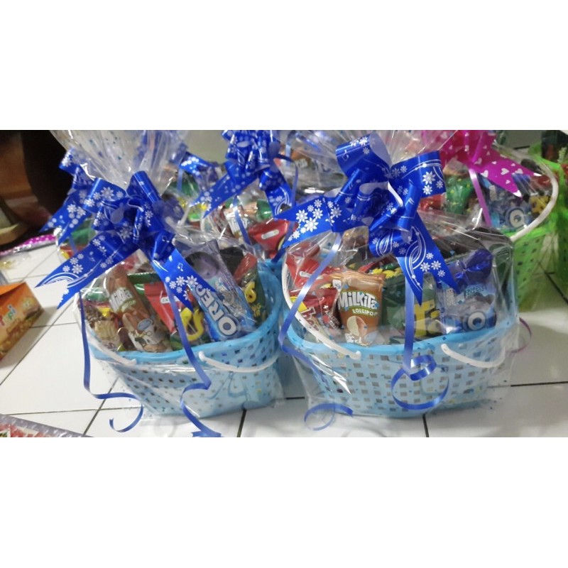 

Souvenir ulang tahun Bingkisan keranjang snack/bingkisan ultah