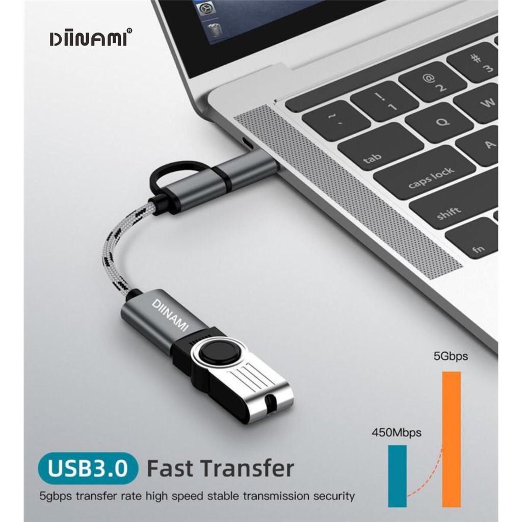 BM073 Kabel cable usb otg diinami 2in1 Micro dan tipe c usb 3.0 FAST TRANFER DATA ORIGINAL