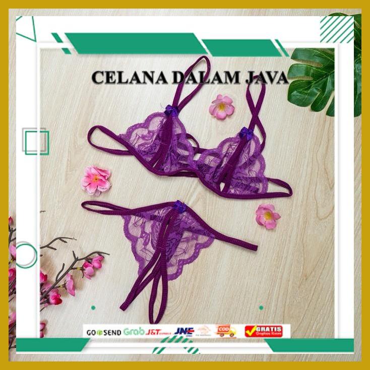 GRATIS ONGKIR G STRING SEXY BRA BH CD THONG BRASET DALEMAN SEXY UNGU BC01F IMPORT
