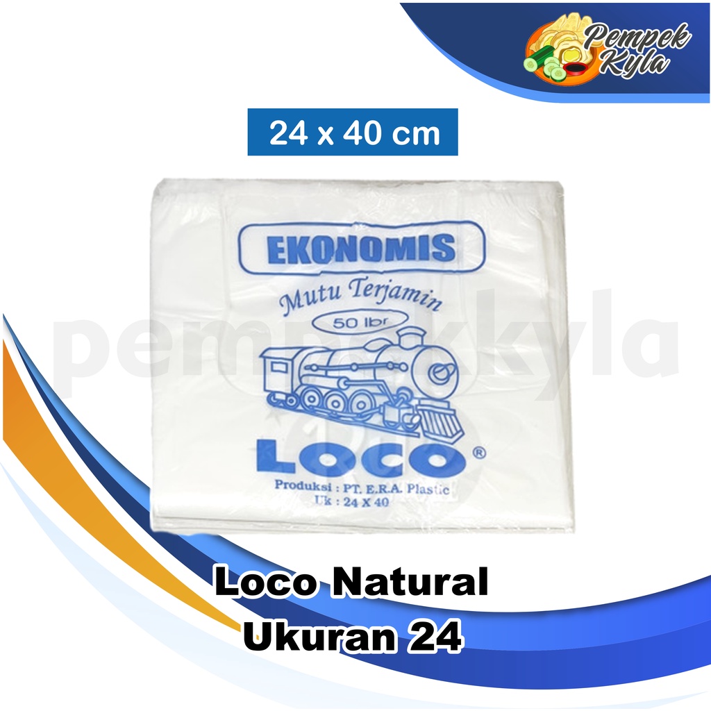 Kantong Plastik Kresek Loco Natural 24 x 40 isi 50 lembar