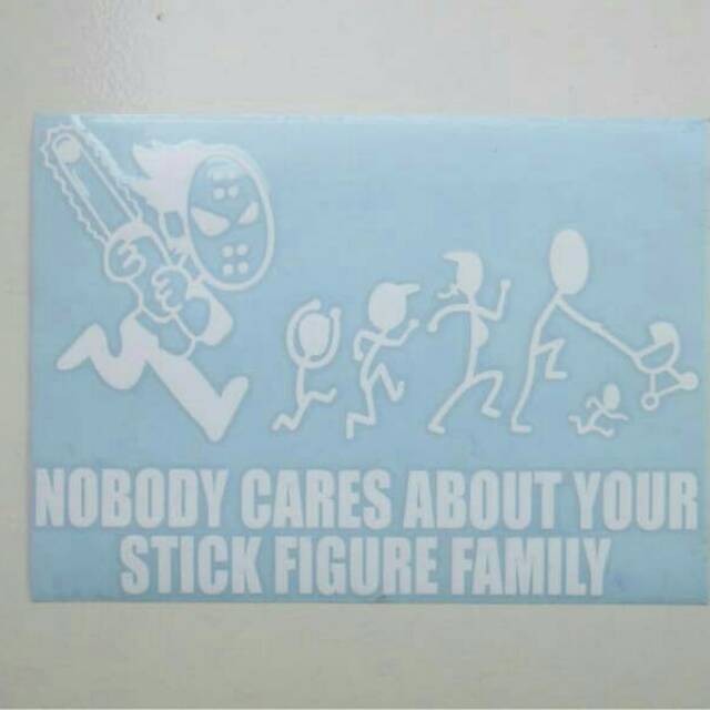 

Sticker Stiker Nobody Cares About Your Stick Figure Family