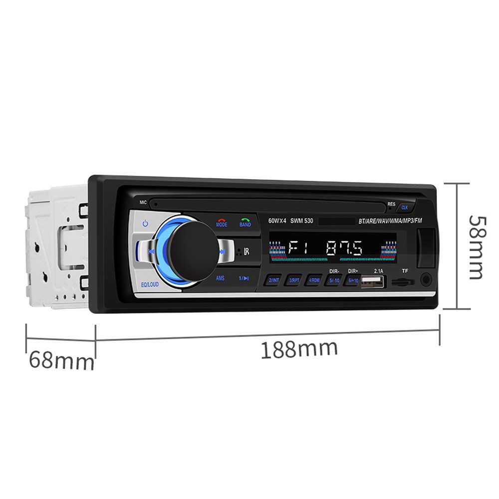 Tape Mobil Audio Mobil Single Din Car Audio JSD - 530 Multifungsi Bluetooth USB MP3 Charger