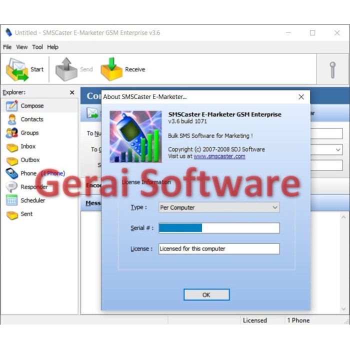 SMS Caster Software SMS Promosi Marketing Massal Blast Broadcast Murah