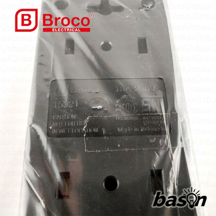 BROCO 15321 Stop Kontak Outbow 2 Lubang - 16A 250V dengan Child Protection