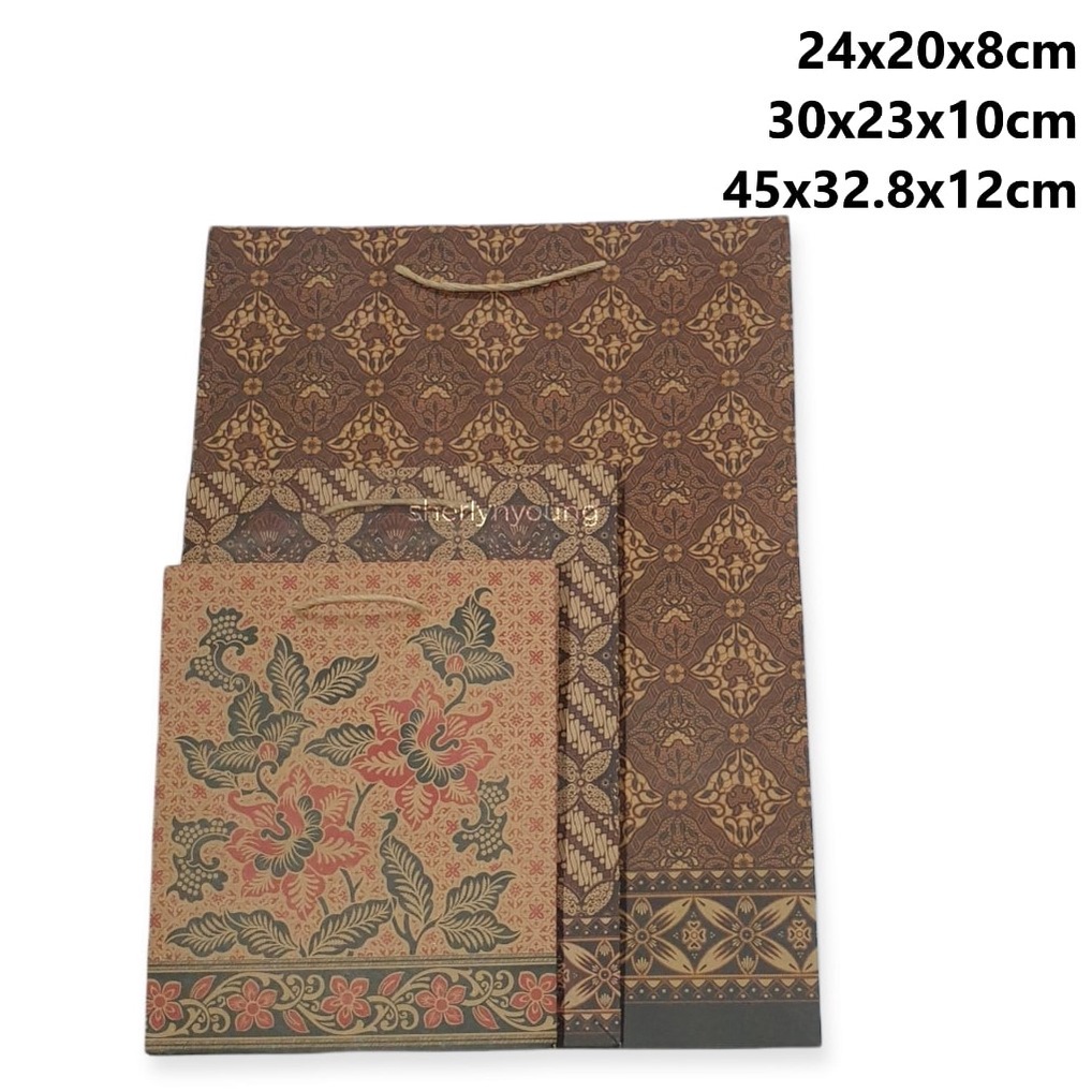 Paper Bag Batik Okey Kecil (24x20x8cm) Tas Kertas Batik suvenir goodie bag ulang tahun packing olshop-2