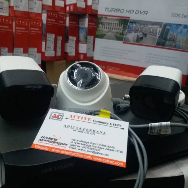 PAKET KAMERA CCTV 5 MP HIKVISION 3 CAMERA 5MP FULL HD DVR 4 CHANNEL HIKVISION KOMPLIT TINGGAL PASANG