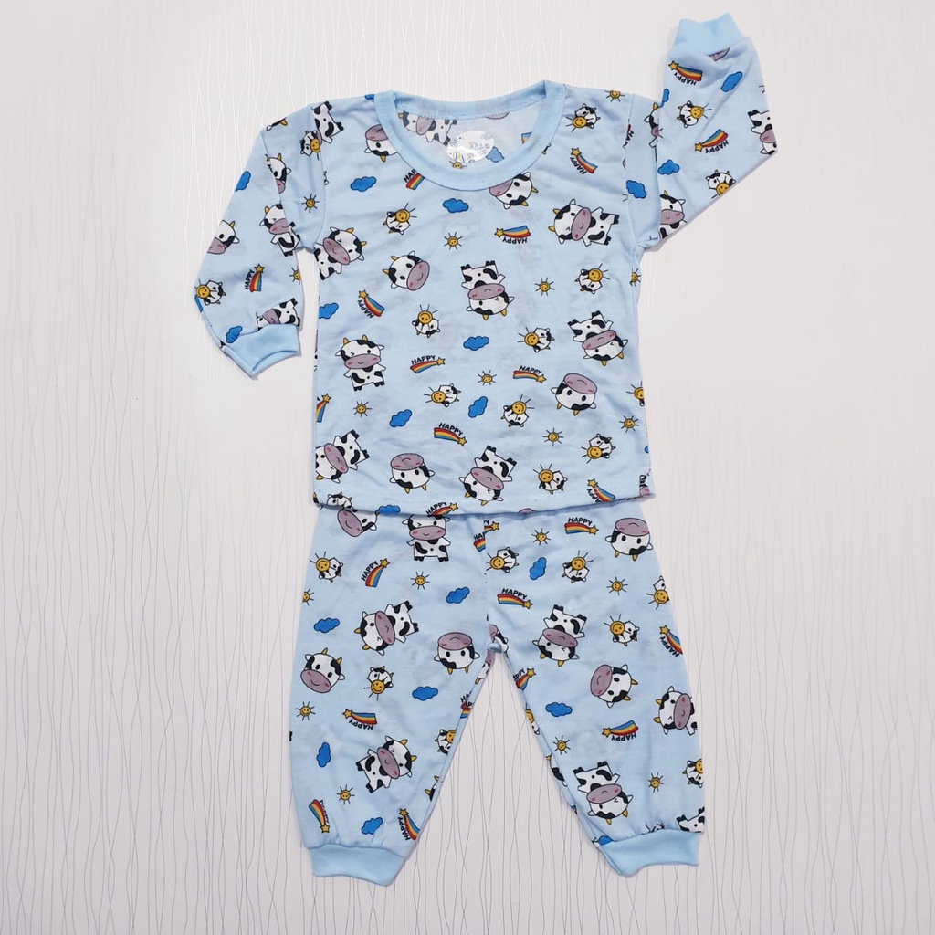 Baju Tidur Lengan Panjang Motif Sapi Baju Baby Gracia