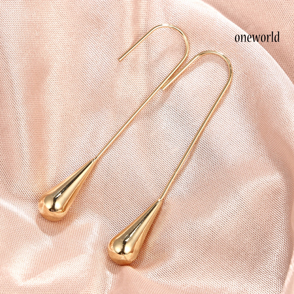 OW@ Fashion Women Geometric Waterdrop Linear Hook Earrings Party Jewelry Charms