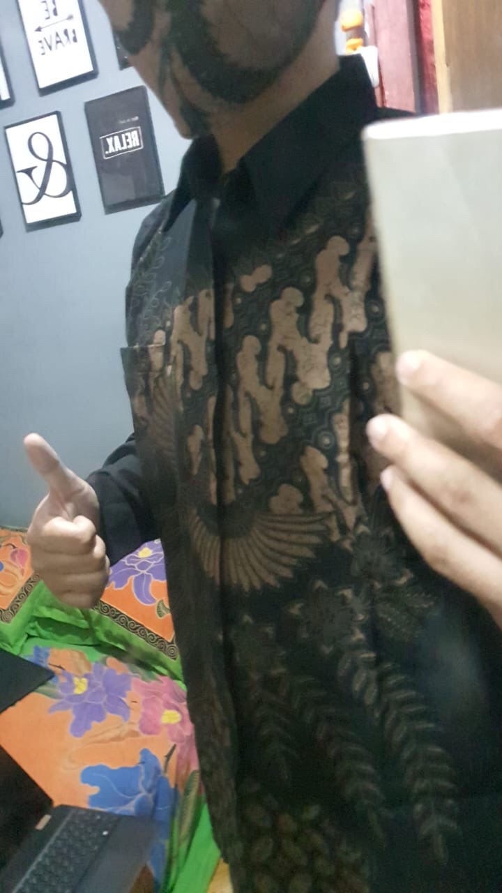 Premium Batik Pria Prabu Hitam Laseman Lapis Furing Asli Solo