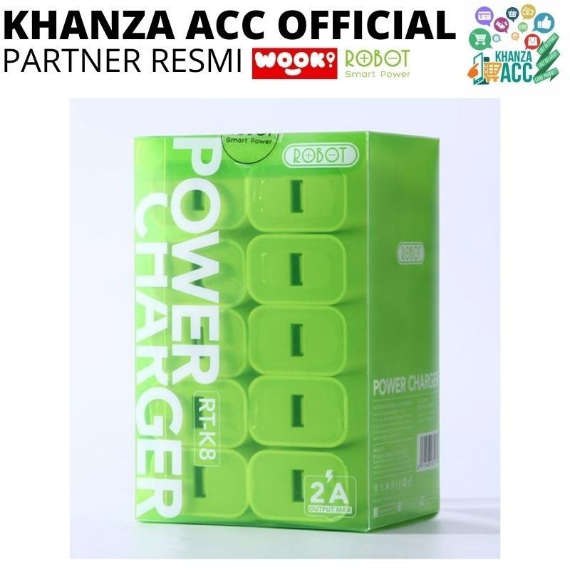 KHANZAACC Charger Robot RT-K8 10W 2A Small &amp; Portable ( Ecer 1 Pcs )