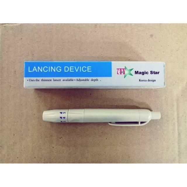 LANCING DEVICE MAGIC STAR / pena bekam plastik magiscstar / pen bekam untuk ambil darah