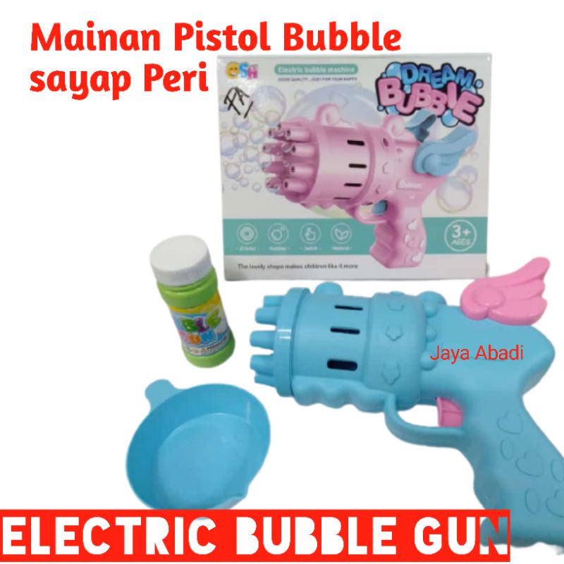 SH 677 - Mainan Pistol Bubble Gatling sayap Peri SH677 Electrik Angel Bubble Gun Baru