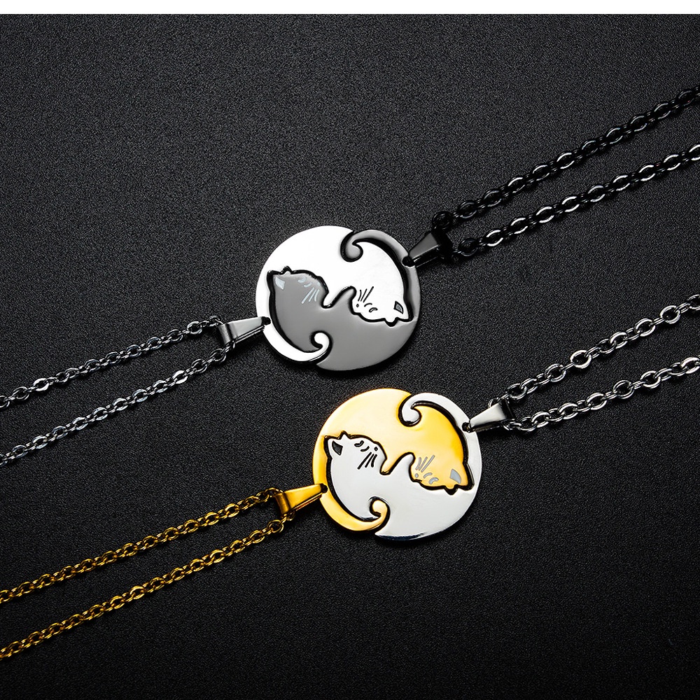 Kalung Couple KL138 Stainless Steel / Titanium Premium Fashion Wanita Kalung unik Lucu Keren Copel /Deluna/ BS