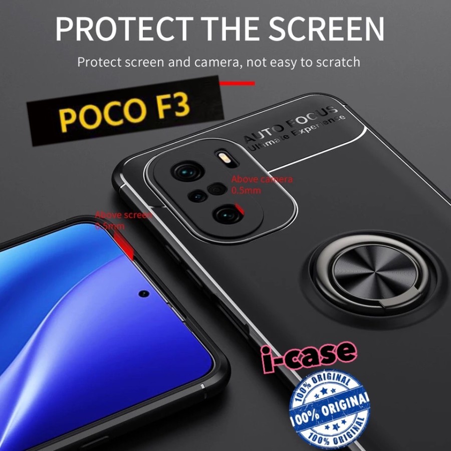 Soft Case Poco F3 iRing AutoFocus Ori Xiaomi PocoPhone f3 Pro Ring