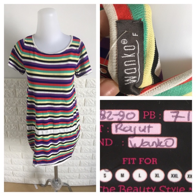 Preloved Dress Rainbow Wanko Fit S M