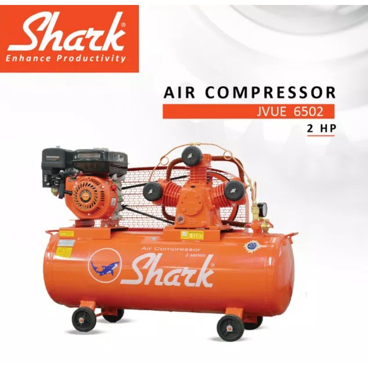 Kompresor Angin 2 Hp Shark + Engine Penggerak Bensin 6,5 Hp