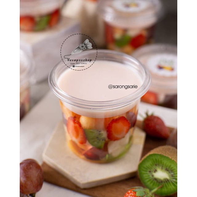 Cup Yoghurt isi 5pcs / Gelas Puding 2in1 / Gelas Yoghurt / Gelas Salad