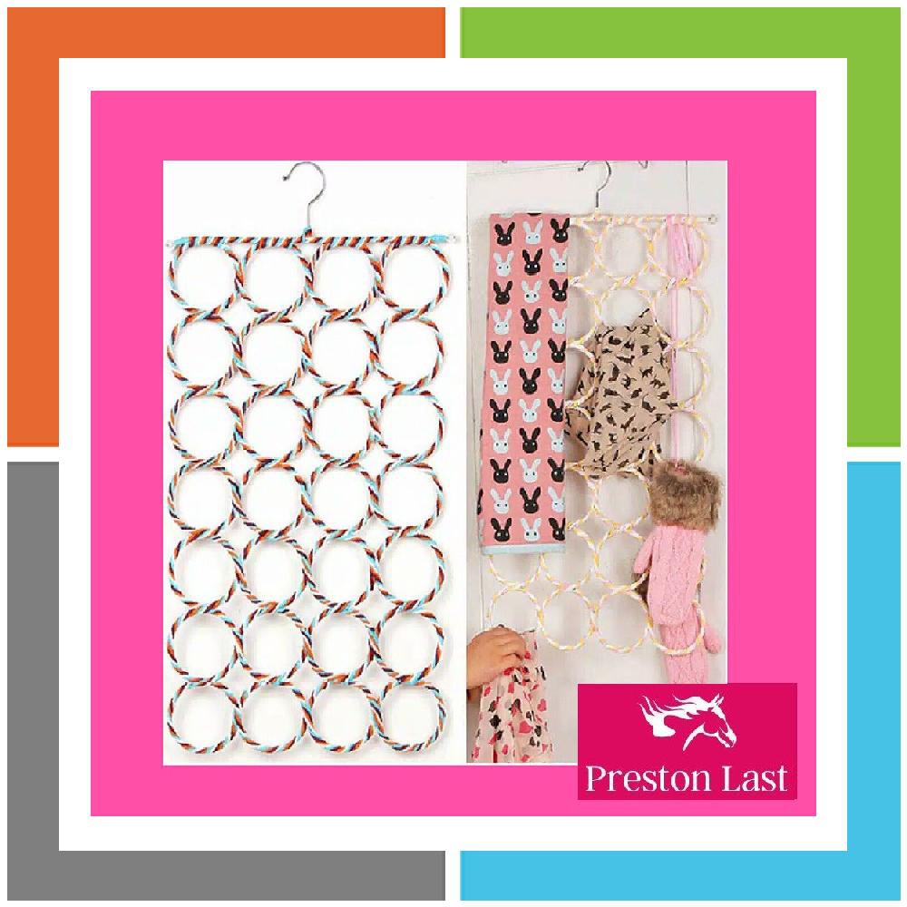 Jilbab Hanger Hijab Organizer Ring Bulat Bundar Scarf Kerudung Hanging Bamboo Storage Box OGR