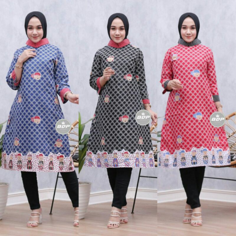 TUNIK BATIK KERAH MODEL TERBARU 2021 || M L XL XXL