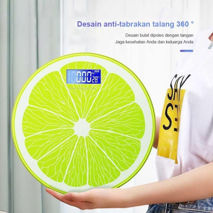 Timbangan Badan lucu/Timbangan Badan Digital Motif Buah jeruk nipis timbangan badan 180kg 115