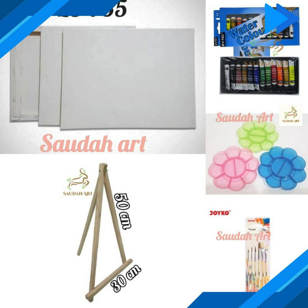 

TERDAHSYAT Paket Lukis Lengkap kanvas 25x35kuaspaletcat air 6mleasel 3x5