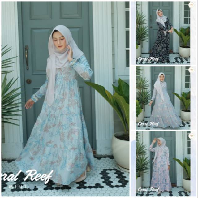 Gamis coral reef by dhiya official || gamis busui murah