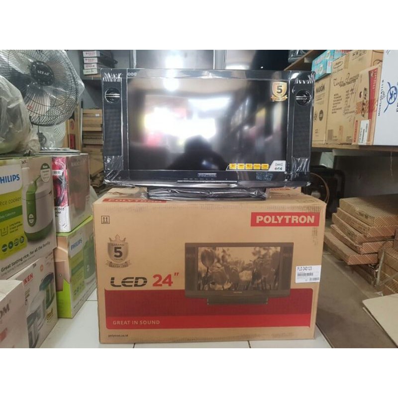 tv tabung 24" polytron garansi 5 tahun klasik semi led 24 inci usb movie hdmi media player lcd 24v22