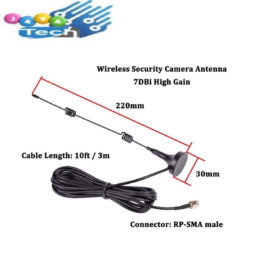 Antenna Wifi 2.4GHz 7dBi SMA Male Connector 3m Cable Magnetic Base