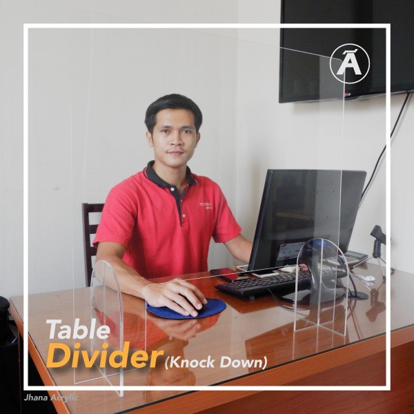

Acrylic Table Divider Pembatas Meja Knock Down TD02 #bisagosend