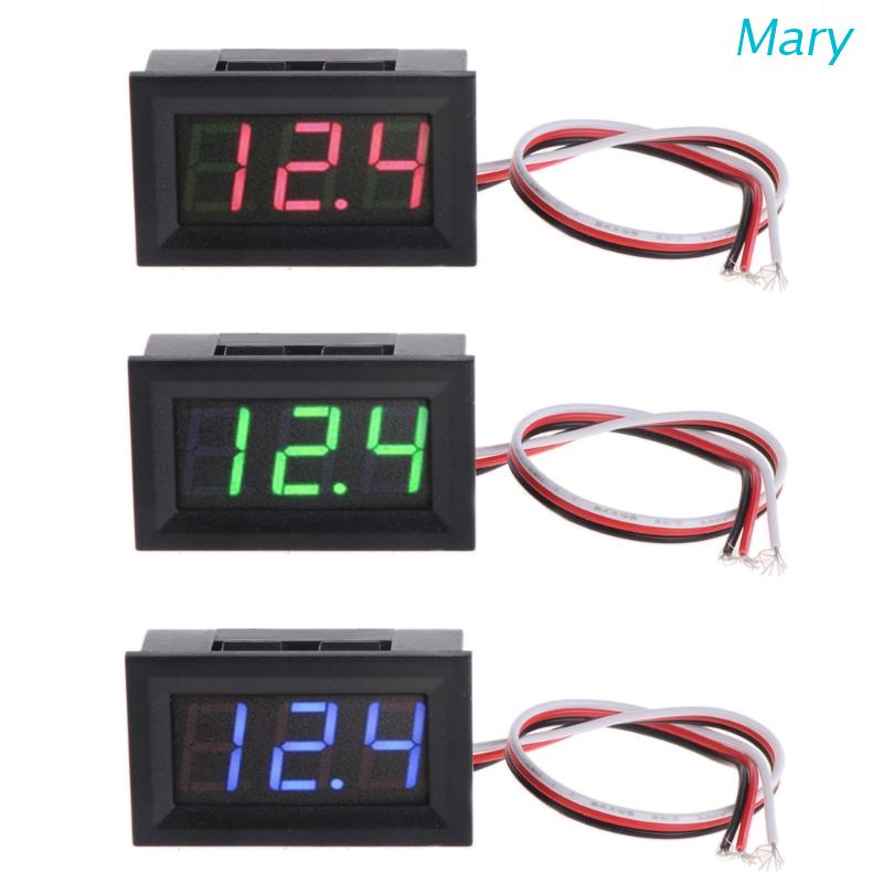 Mary Voltmeter Digital Mini Dengan 3 Kabel Untuk Mobil / Motor