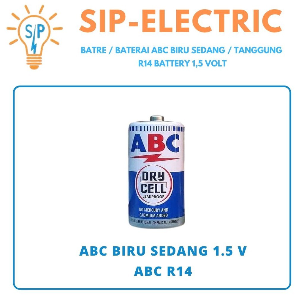 Jual Batre / Baterai Abc Biru Sedang / Tanggung R14 Battery 1,5 Volt ...