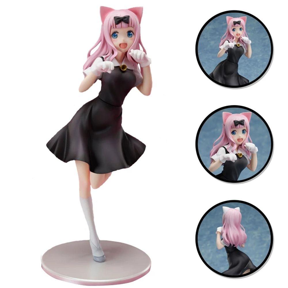 Agustina Love Is War Figure Koleksi PVC Model Telinga Kucing Mainan Berdiri Fujwara Chika