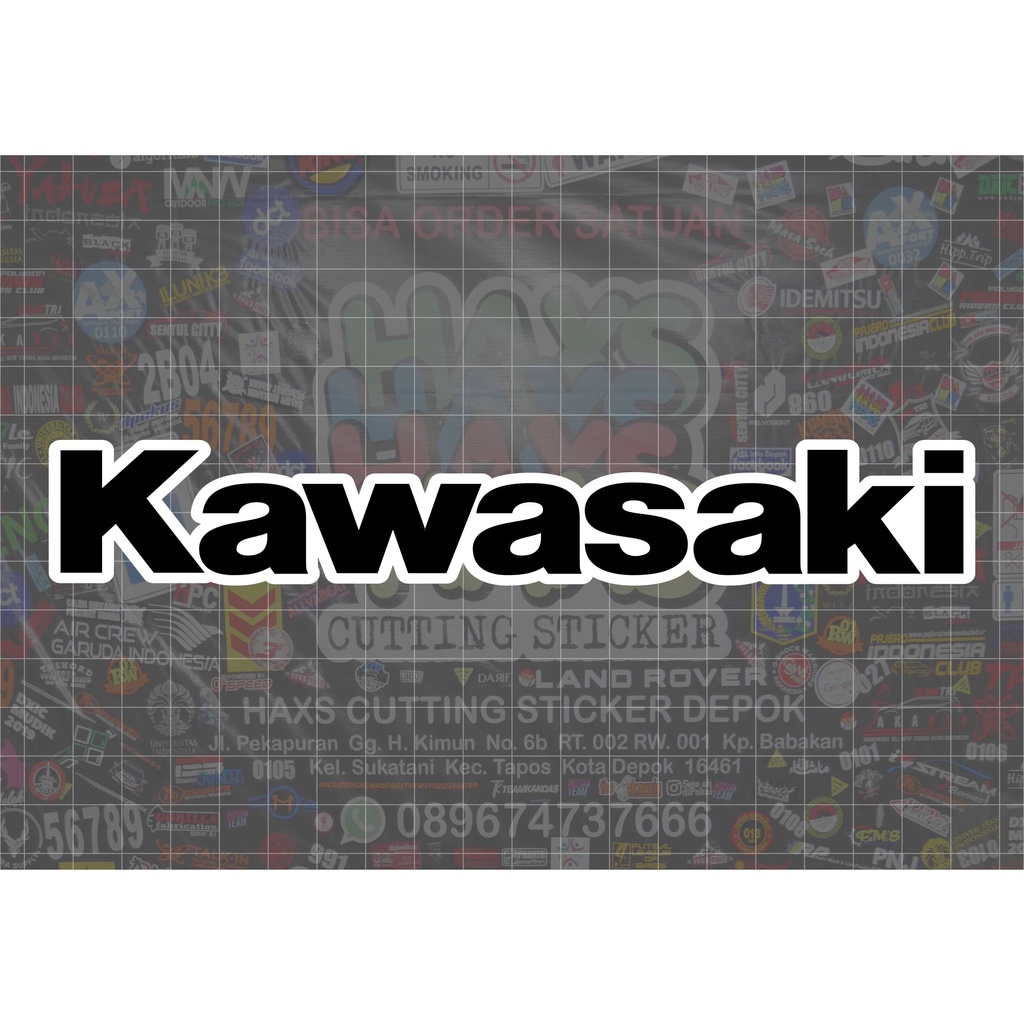 Cutting Sticker Kawasaki Ukuran 19 Cm