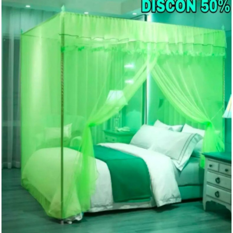 KELAMBU DEWASA POLOS WARNA HIJAU / KELAMBU DEWASA JUMBO MODEL TENDA UKURAN 200×150 - 200×180 - 200×2