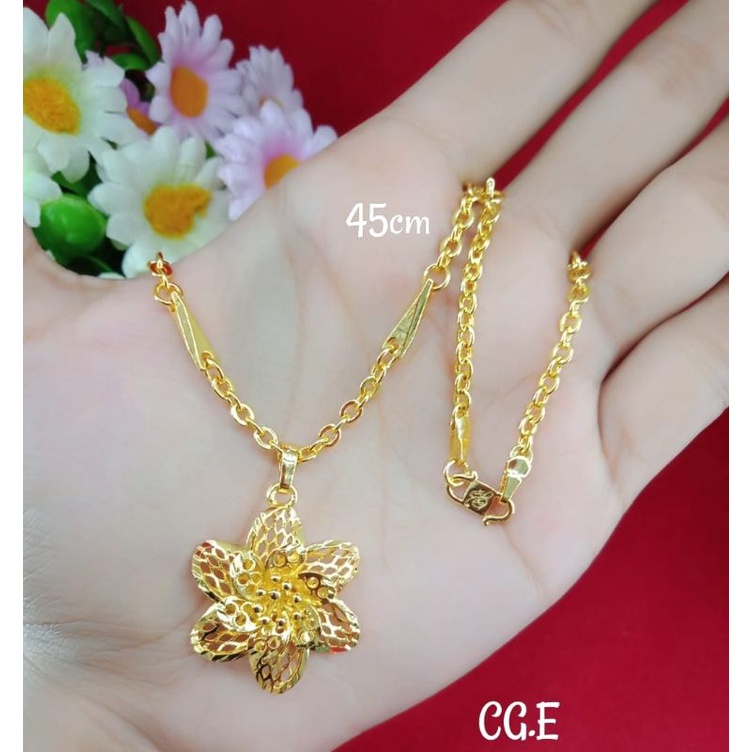 kalung emas muda kalung free liontin aksesoris/perhiasan wanita dewasa emas muda kadar rendah kadar 