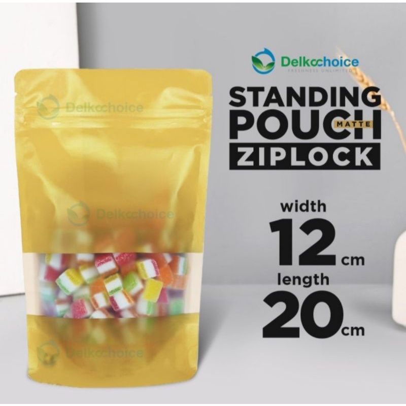 Standing Pouch Window Matte Gold