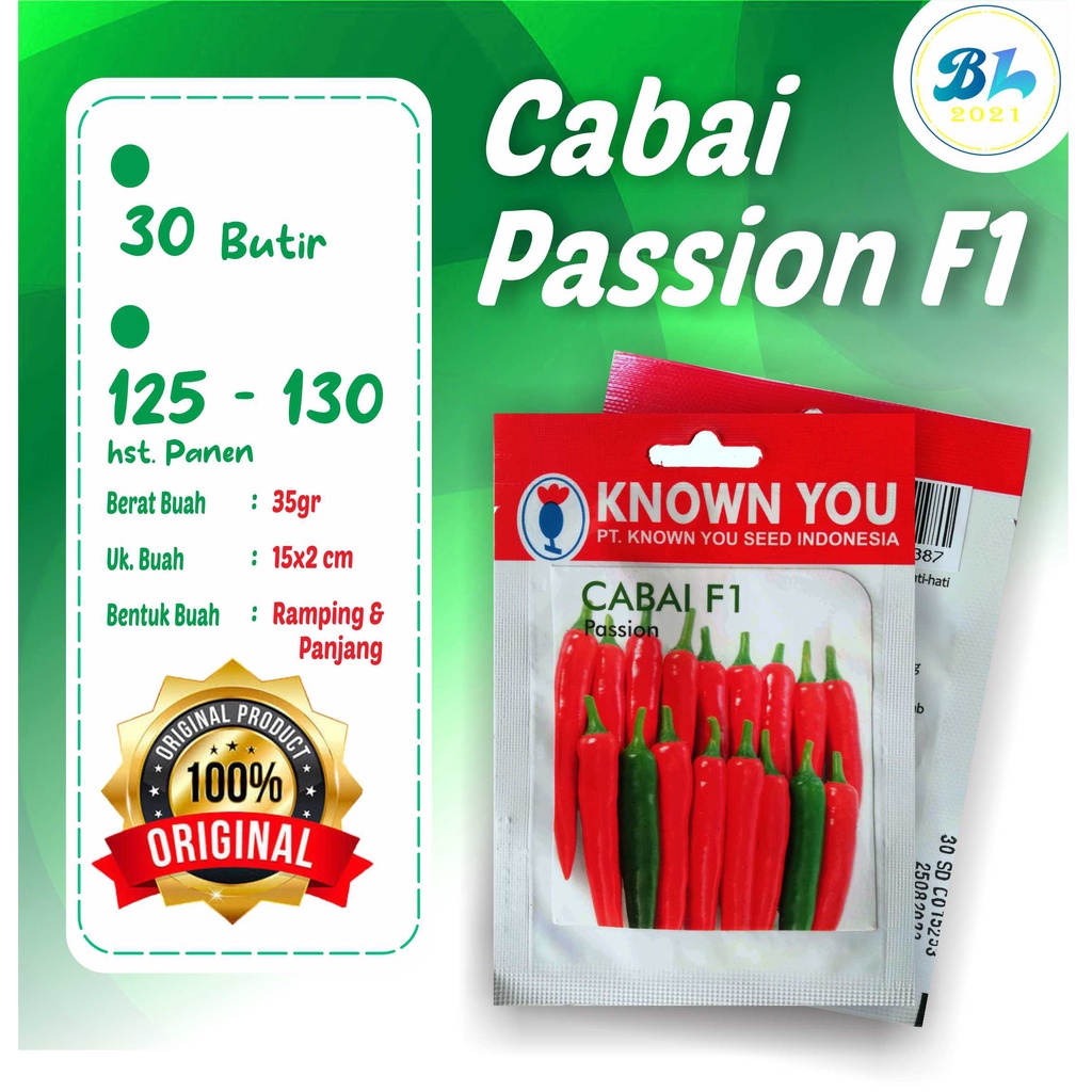 Benih Bibit Cabe Passio 30 Butir - Known You Seed