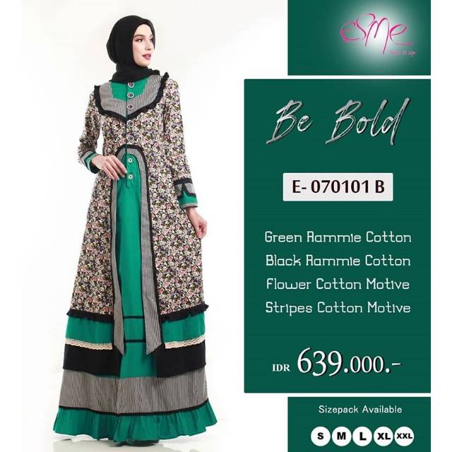 ESME BE BOLD KODE  E 070101 B GAMIS ATASAN MUSLIM CANTIK MODERN